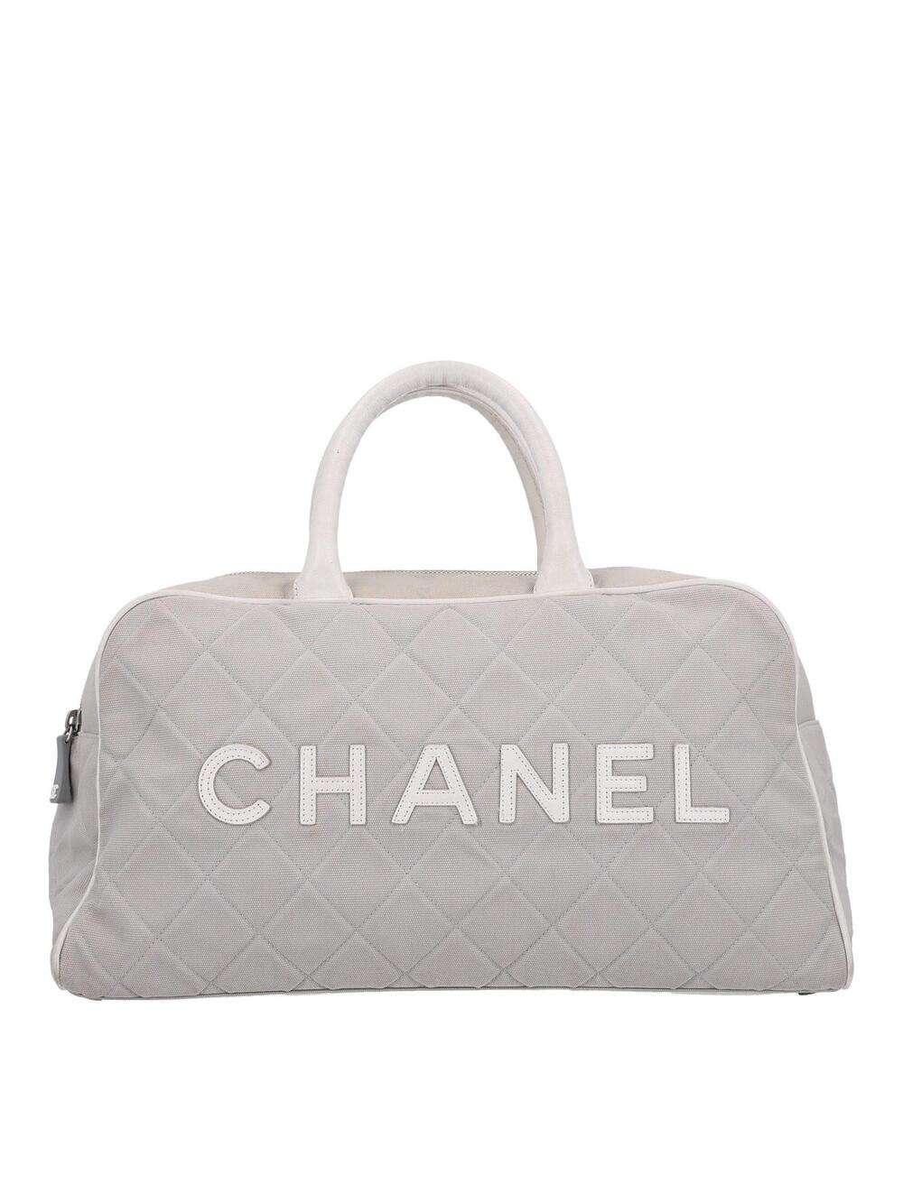 Chanel Canvas Quilted Logo Bowler Bag #348555C89B